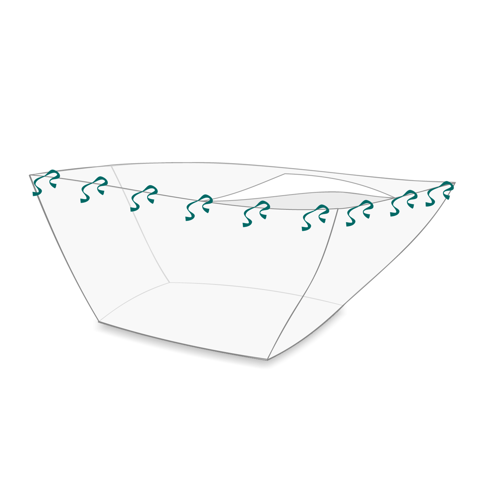 Illustration eines Asbest-Containersacks mit grünen Befestigungshaken